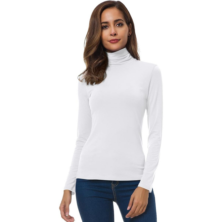Hoogwaardige ademende slim fit dames coltrui, zacht en aangenaam op de huid. Perfecte basic.