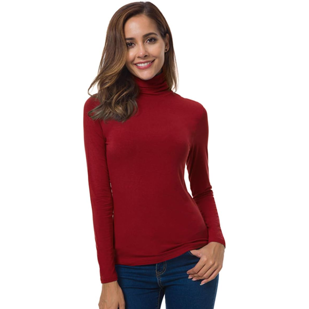 Elegante slim fit dames coltrui, perfect als basislaag of op zichzelf. Stijlvol en veelzijdig.