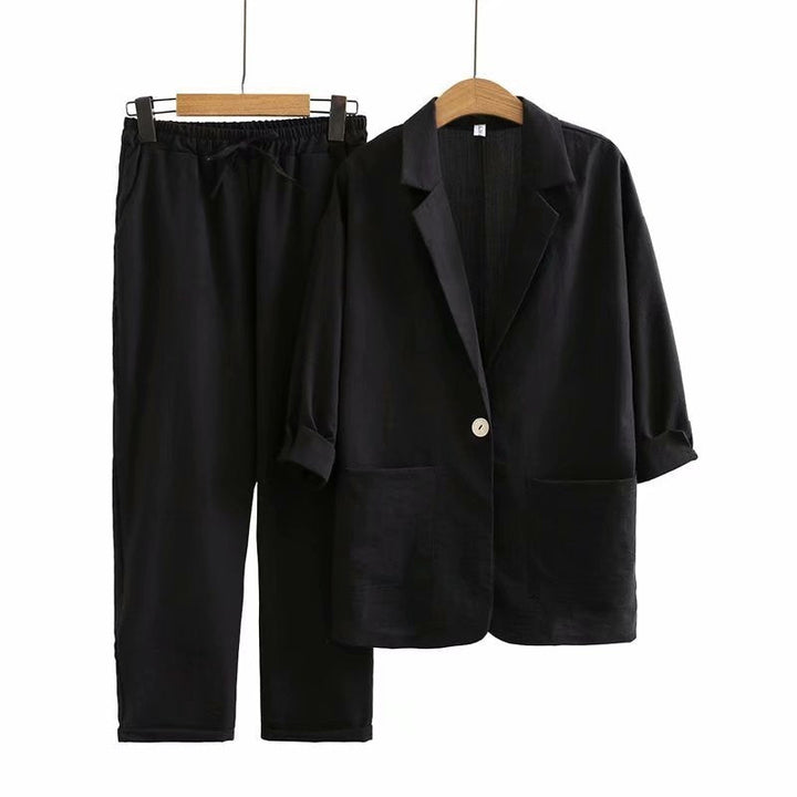 Comfortabele dames Taylor Set met losse blouse & soepele broek, ideaal voor casual loungekleding.