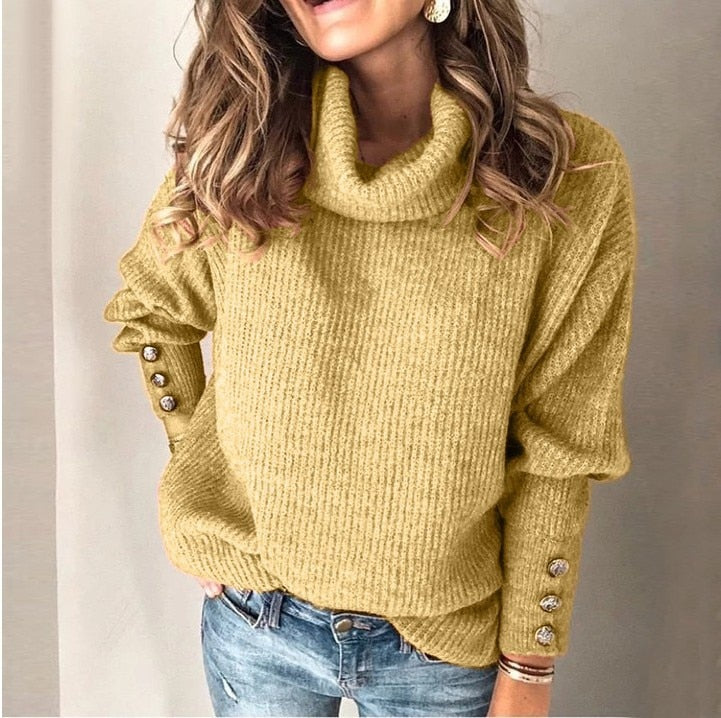 Dames Tila turtleneck pullover, hoge kraag, lange mouwen. Stijlvolle en comfortabele dames trui voor koude seizoenen.