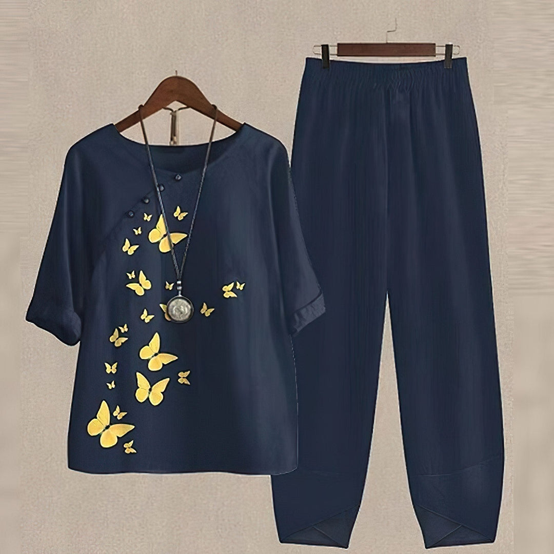 Dames trendy 2-delige voorjaars- & zomerset LenaDuo. Stijlvolle en comfortabele casual kleding.