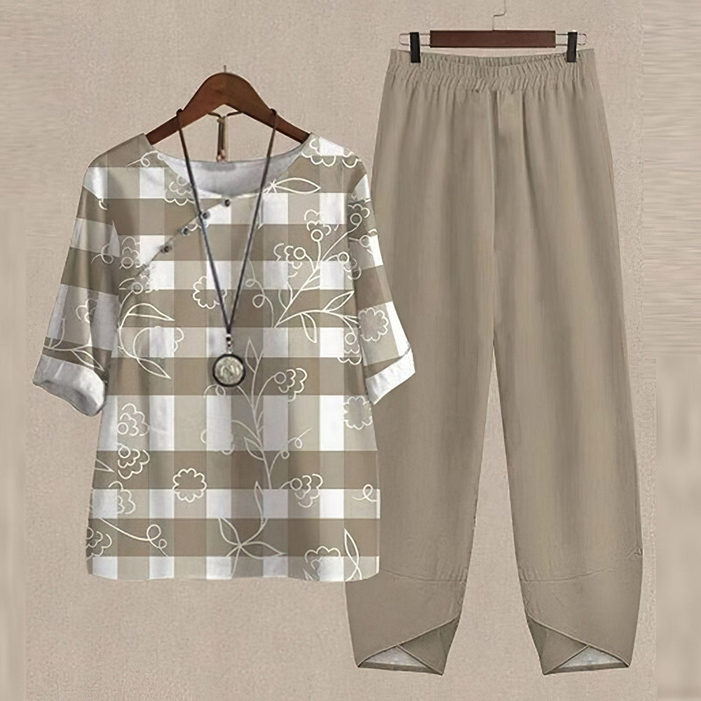 Comfortabele LenaDuo tweedelige set voor dames, ideaal voor lente en zomer. Trendy mode outfit.