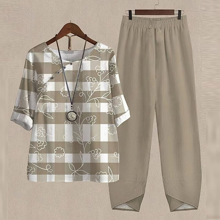 Comfortabele LenaDuo tweedelige set voor dames, ideaal voor lente en zomer. Trendy mode outfit.