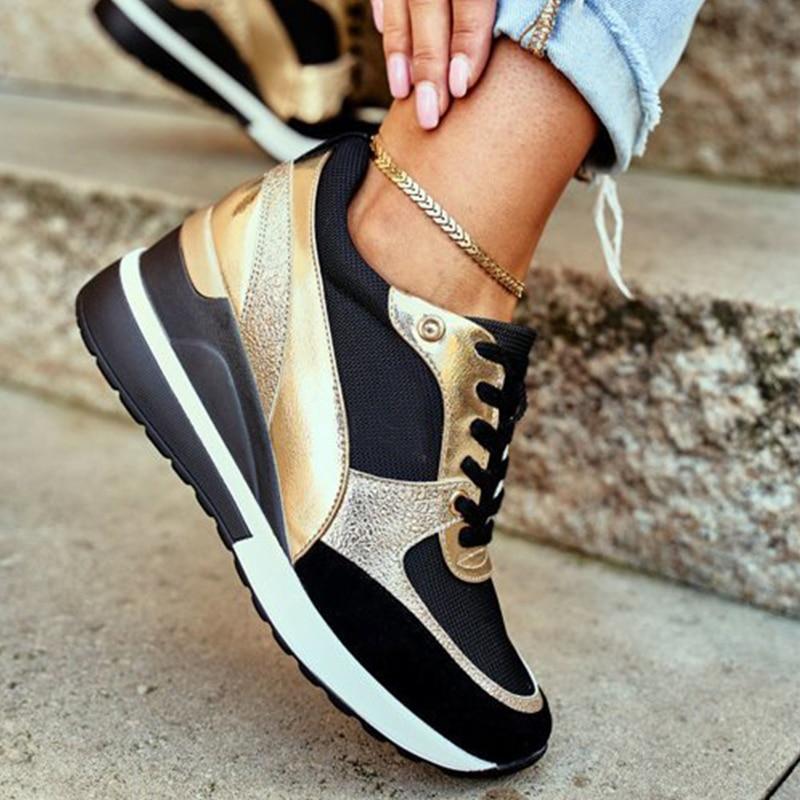 PetraSneaks damessneakers in zwart, goud of zilver. Trendy, comfortabel en met schokdemping voor actieve vrouwen.