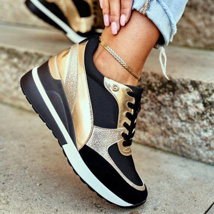 PetraSneaks damessneakers in zwart, goud of zilver. Trendy, comfortabel en met schokdemping voor actieve vrouwen.