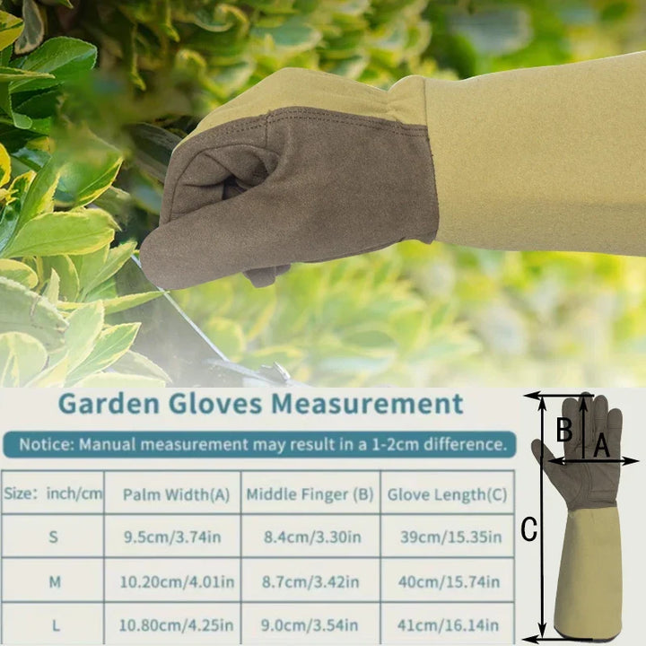 Beschermende dames rozenhandschoenen, doornenbestendig voor veilig tuinieren & plantverzorging.