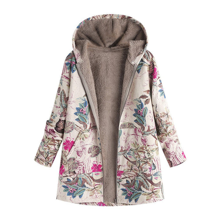 Stijlvolle dames tussenjas met gedetailleerde bloemenprint, praktische opbergzakken. Creëer een trendy vintage herfstlook.