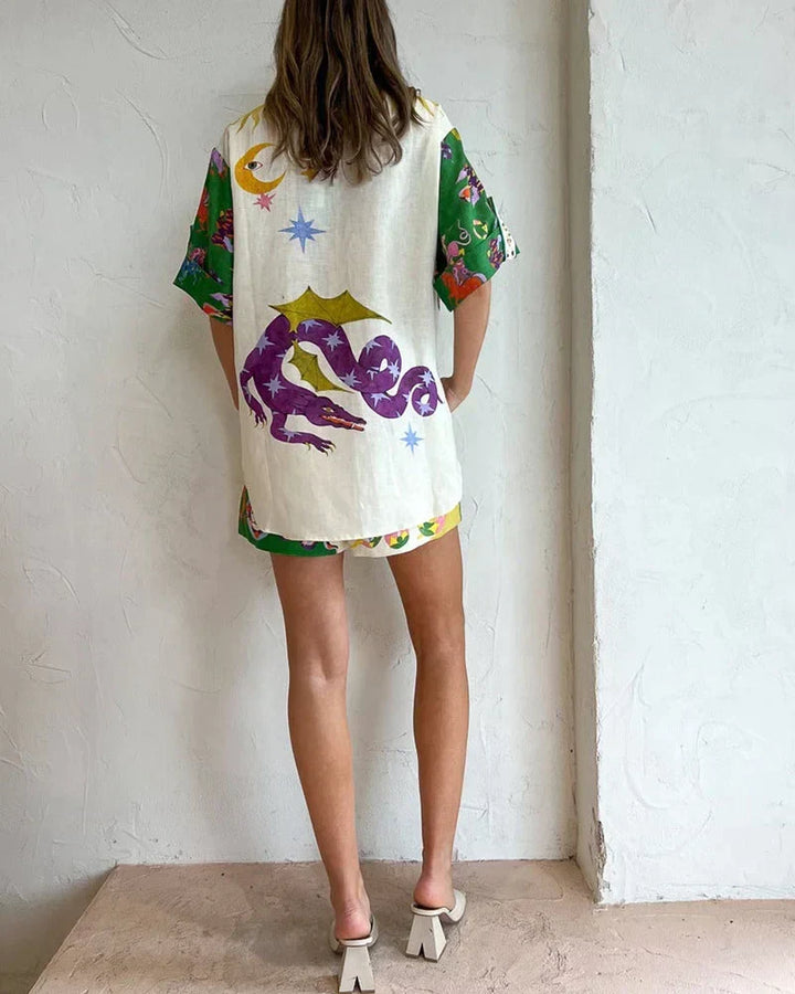 Dames tweedelige set: trendy broek en top, ideaal voor zomerkleding, vakantie en casual damesmode.