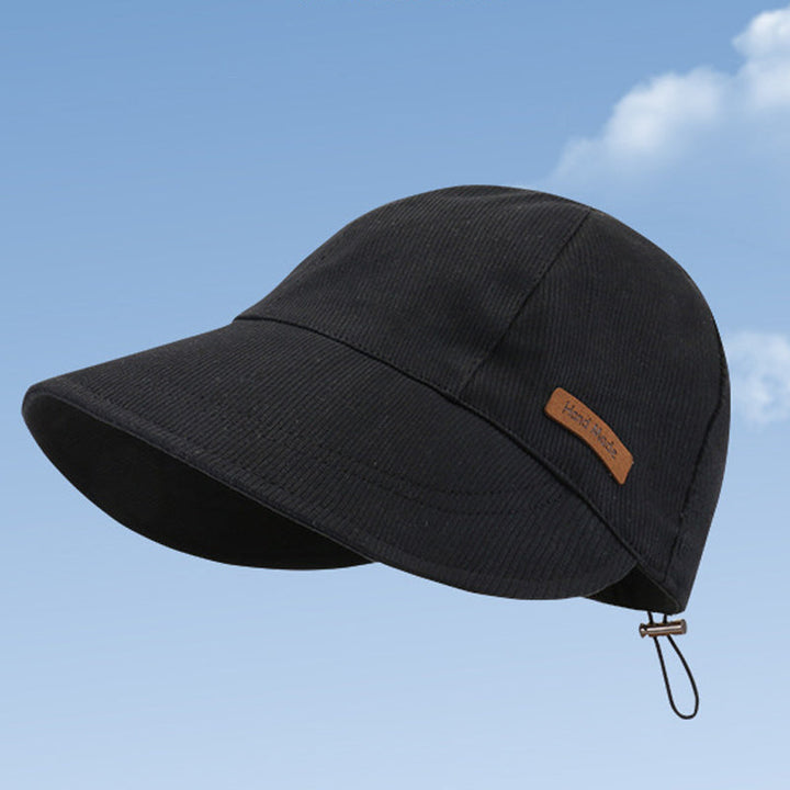 Dames UV-beschermende zonnehoed, opvouwbaar, ademend katoen, perfect voor strand, reis en zomer.