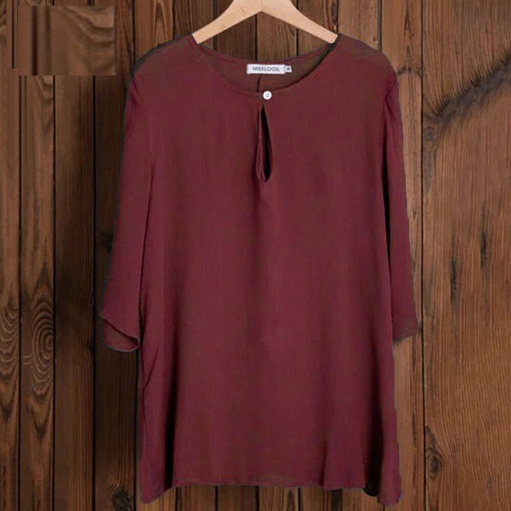 Trendy dames V-hals shirt, modieuze top voor een comfortabele en stijlvolle zomerlook, casual.
