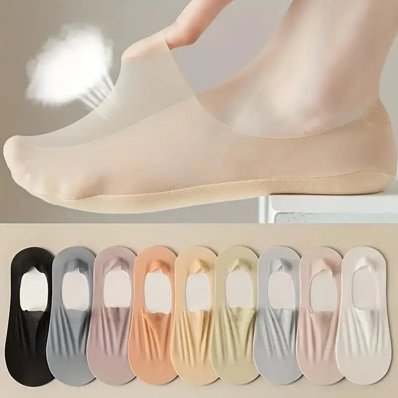 Lichtgewicht en ademende dames enkelsokken in zachte pastelkleuren. Deze comfort sokken zijn ideaal voor de zomer.