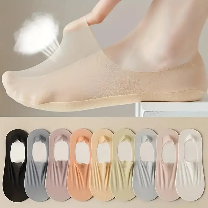 Lichtgewicht en ademende dames enkelsokken in zachte pastelkleuren. Deze comfort sokken zijn ideaal voor de zomer.