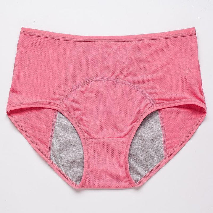 Detail van het zachte, ademende katoen-spandex van dit vochtregulerende dames ondergoed, voor dagelijks comfort.