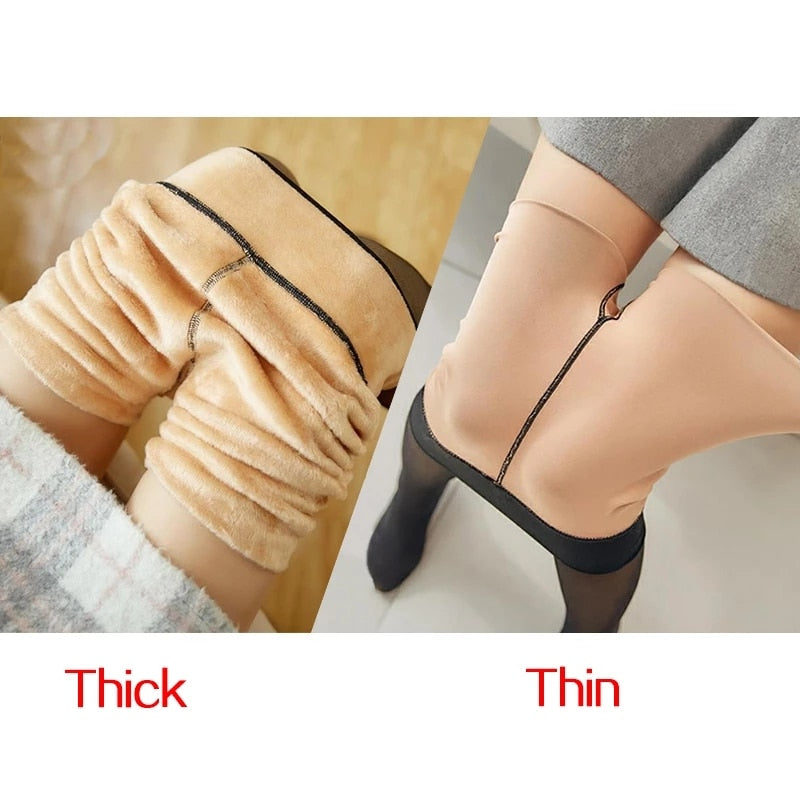 Fashion statement: deze doorschijnende warme dameslegging houdt je stijlvol en warm in de winter.
