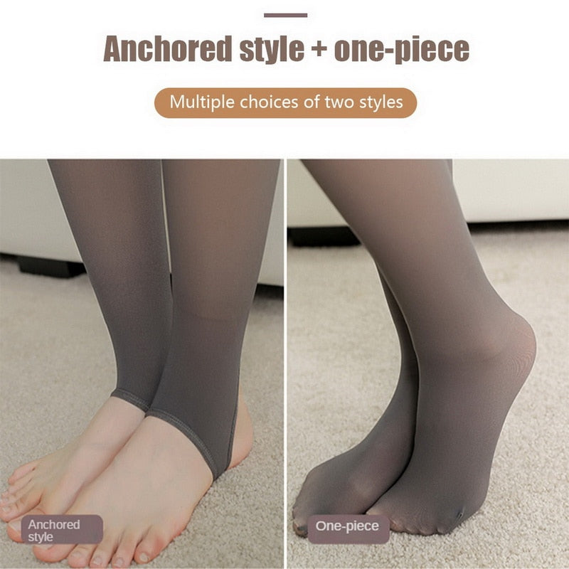 Comfortabele warme doorschijnende dameslegging, perfect voor winterse outfits en dagelijks gebruik.