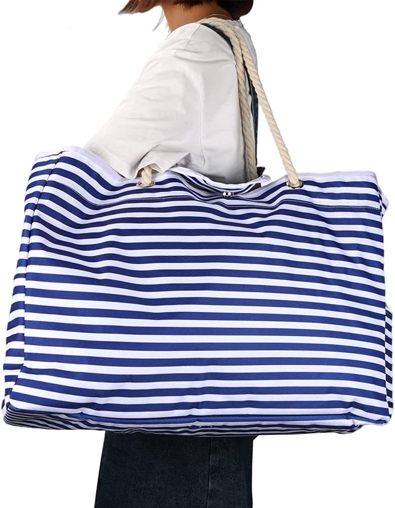 Praktische waterdichte strandtas voor dames met reisetui; perfect voor zwemkleding en accessoires.