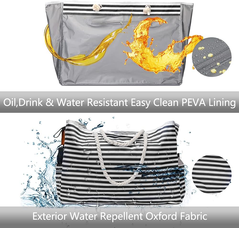 CoastCarry waterdichte strandtas voor dames, extra groot en multifunctioneel, inclusief reisetui.