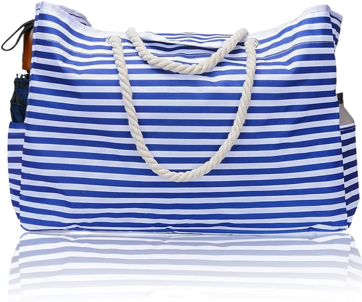 Moderne waterdichte dames strandtas, extra groot, inclusief reisetui voor optimale organisatie.
