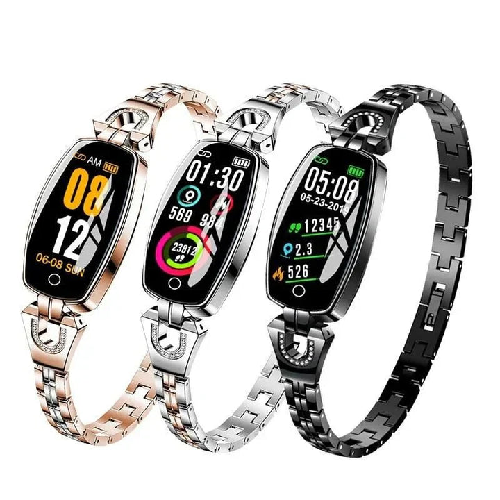 Dames waterdichte FitStyle fitness armband met hartslag- en slaapmonitor voor gezondheid.