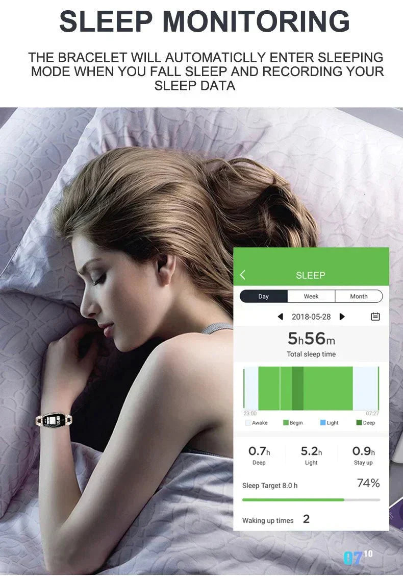 FitStyle waterdichte wearable voor dames, monitor je gezondheid met deze stijlvolle tracker.