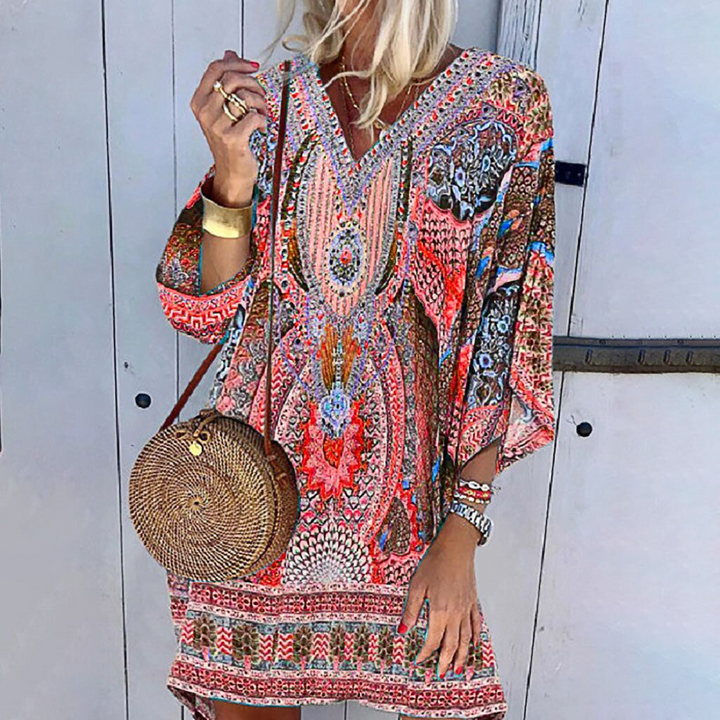 Comfortabele dames zomerjurk Eva™ met bloemenprint. Perfect als casual strandjurk of zonnejurk.