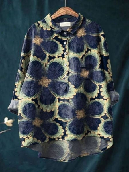 Casual chic damesblouse met bloemenprint, knoopsluiting. Comfortabele top voor elke dag.