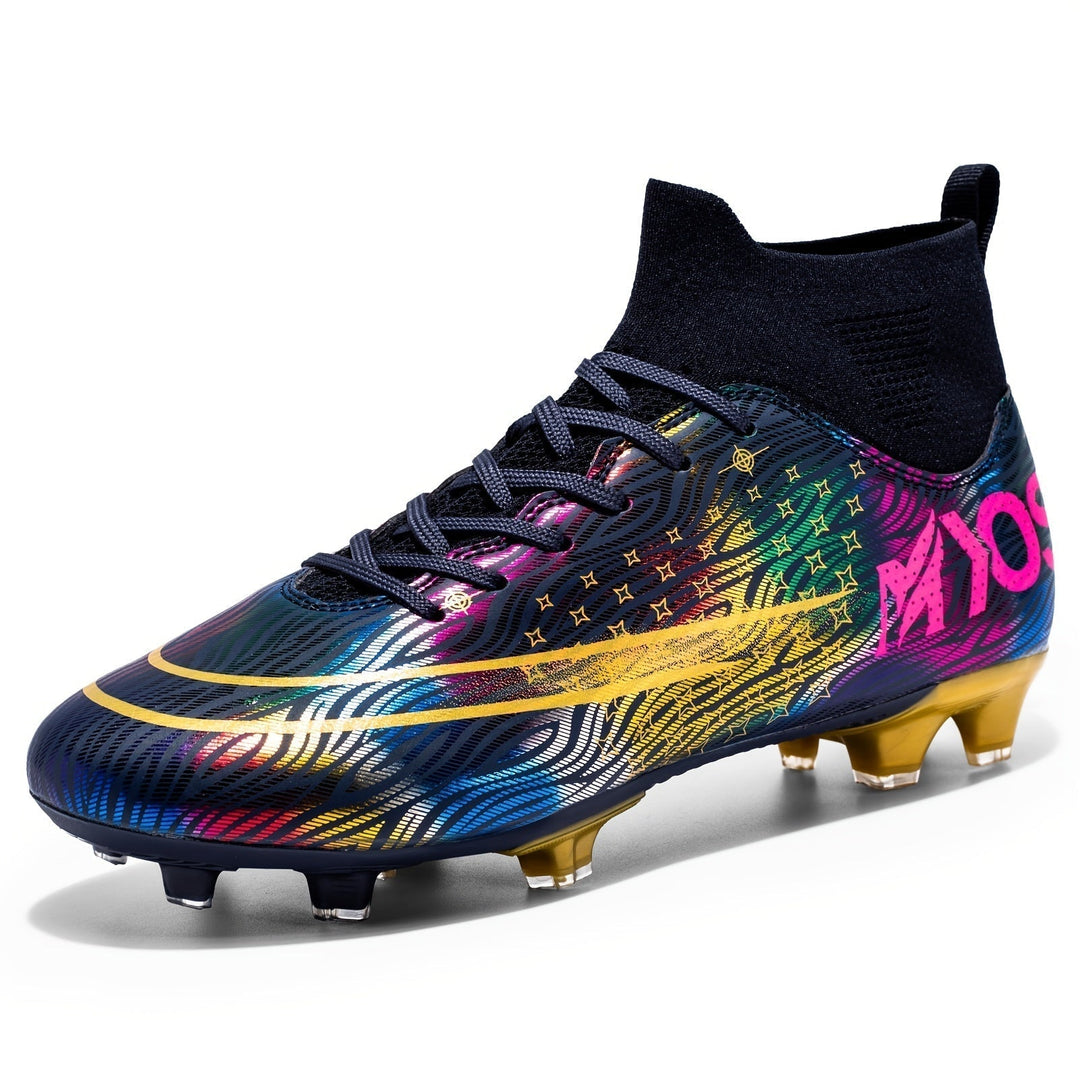 Zijaanzicht van de Dario heren voetbalschoenen, ideaal voor training en wedstrijden op elk veld.