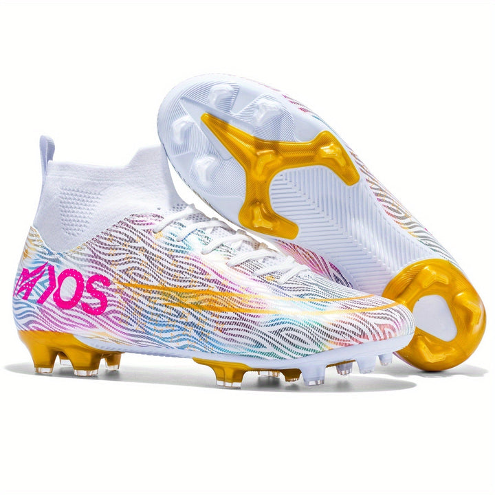 Actiebeeld van Dario heren voetbalschoenen in gebruik, demonstrerend grip en enkelondersteuning.
