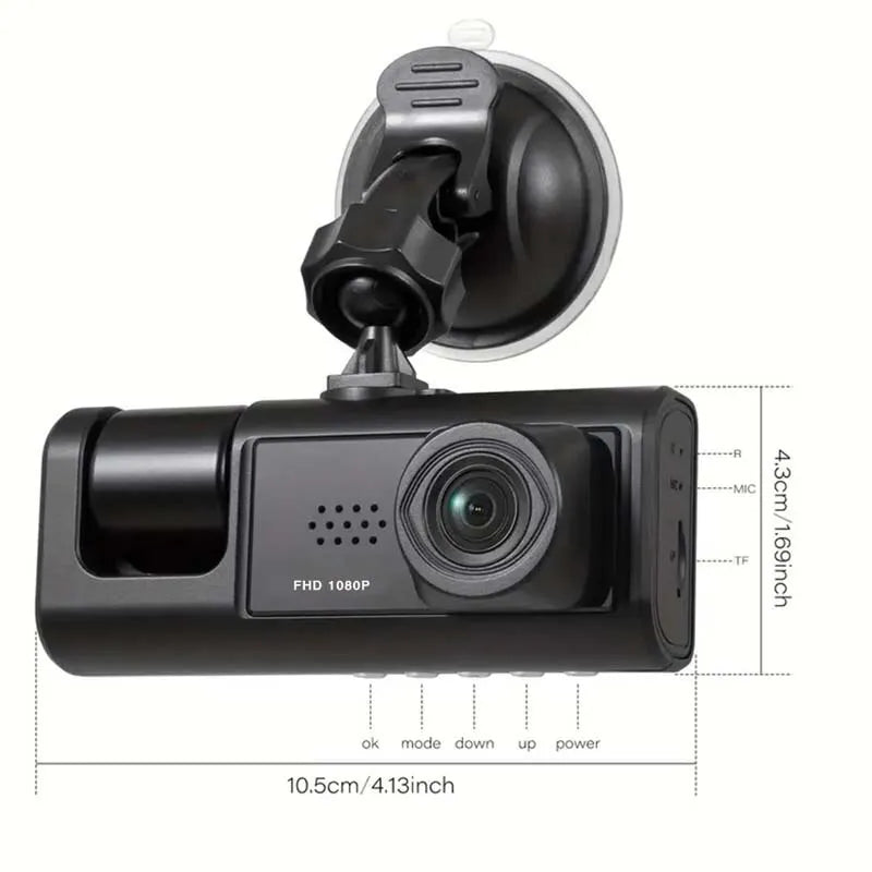 Universele dashcam voor auto's, met infrarood nachtzicht en Full HD video.