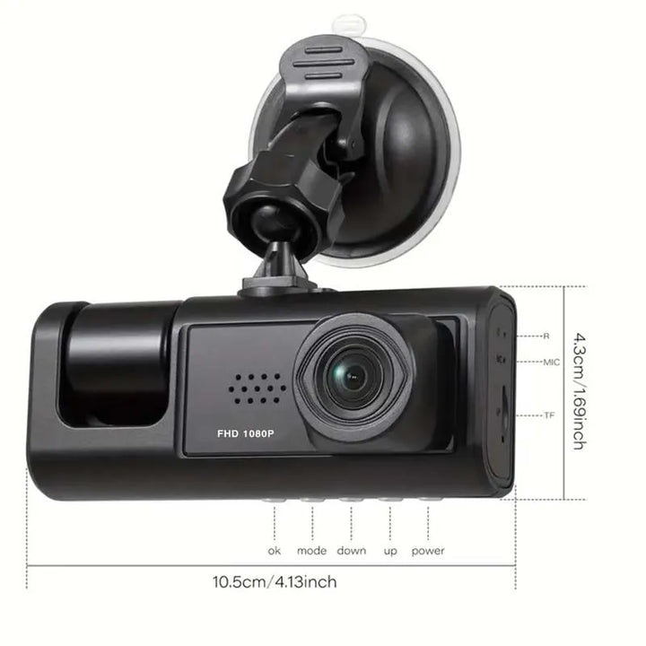 Universele dashcam voor auto's, met infrarood nachtzicht en Full HD video.