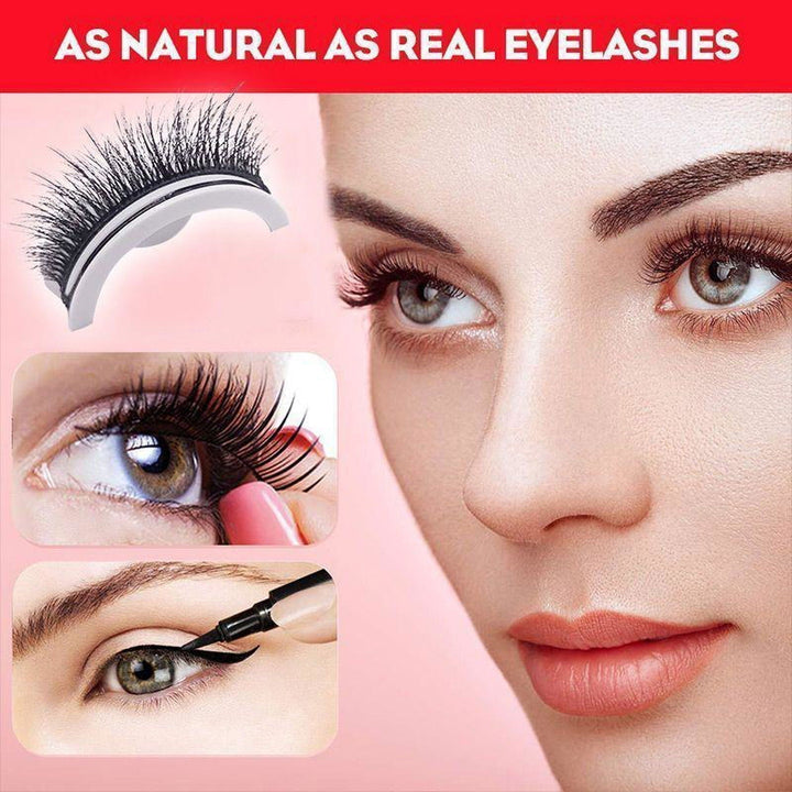 Gedetailleerde close-up van zelfklevende, waterdichte kunstwimpers, herbruikbaar met een natuurlijke look en hypoallergeen.