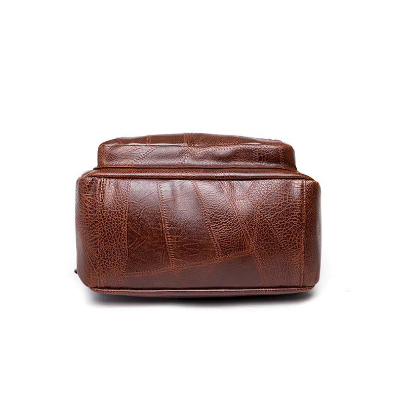 Dames anti-diefstal leren rugzak, elegant, premium leer, tijdloos design, ideaal voor stijlvolle, veilige reizen.