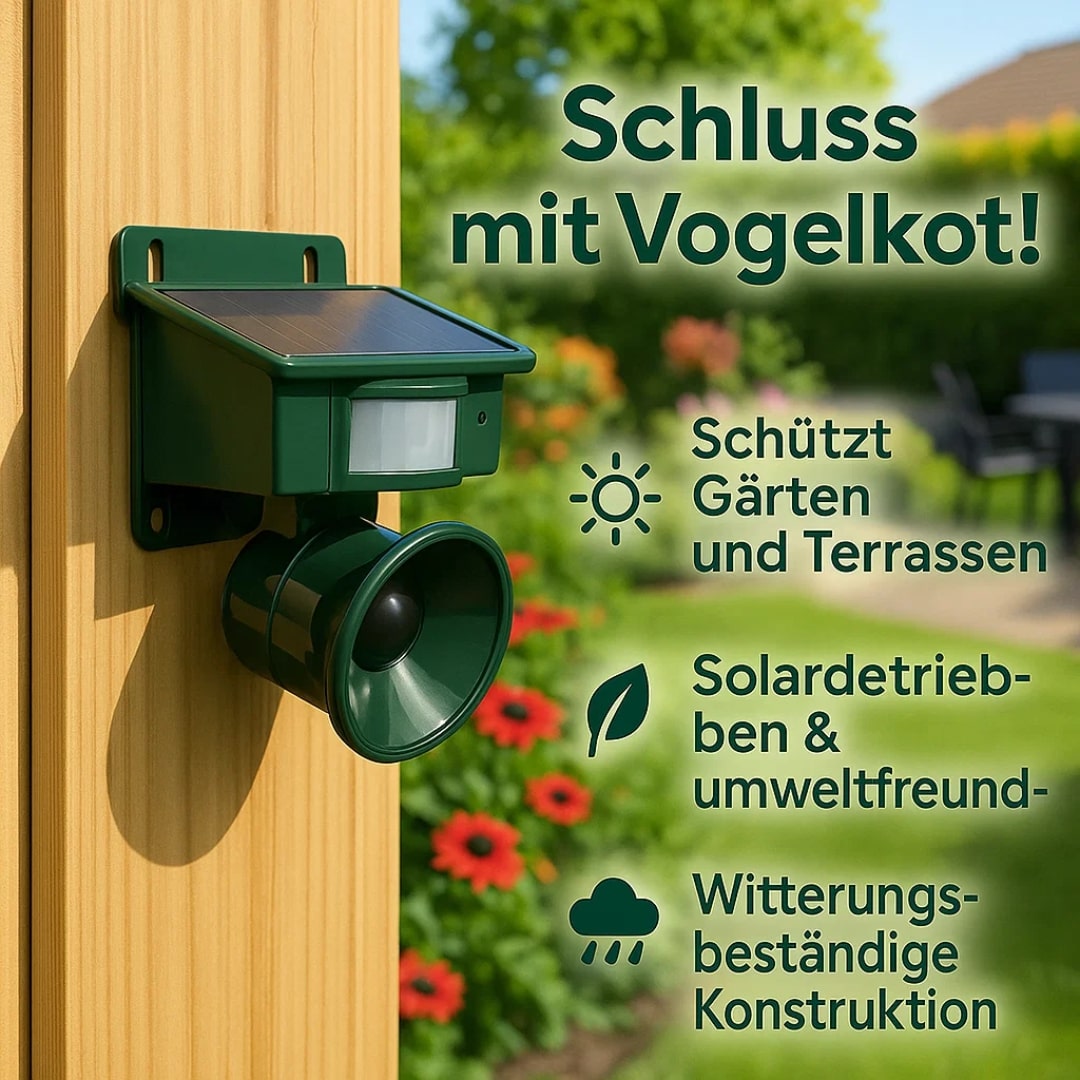 Moderne vogelafschrikker met zonne-energie. Bescherm je balkon en terras tegen duiven en ander ongedierte.