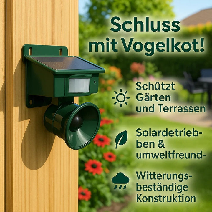 Moderne vogelafschrikker met zonne-energie. Bescherm je balkon en terras tegen duiven en ander ongedierte.