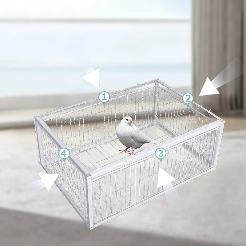 Robuuste diervriendelijke vogelval met slimme terugslagbeveiliging voor veilig en humaan vangen van vogels.
