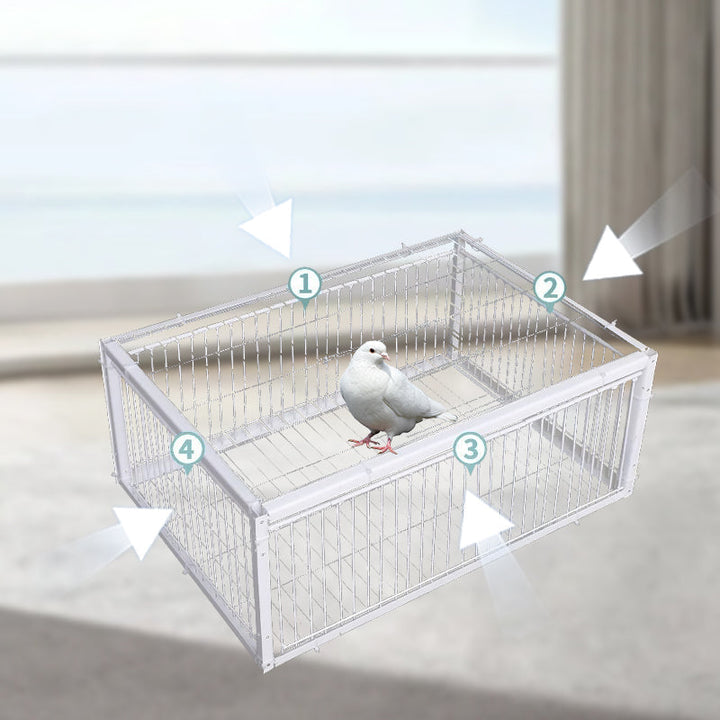 Robuuste diervriendelijke vogelval met slimme terugslagbeveiliging voor veilig en humaan vangen van vogels.