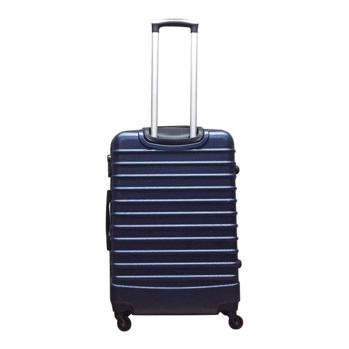 Twee donkerblauwe harde ABS reiskoffers. Perfect voor weekendtas of uitgebreide vakantie bagage.