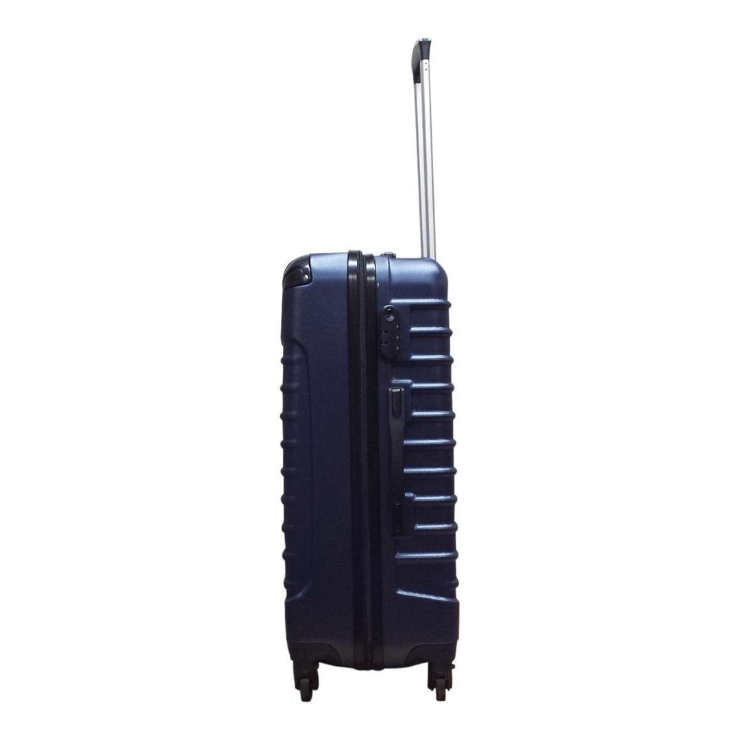 Compacte & grote donkerblauwe ABS koffer, 2-delige set. Duurzame, lichtgewicht bagage voor elke vakantie.