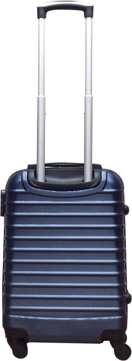 Duurzame donkerblauwe 2-delige hardcase bagageset, ideaal voor reizen en gemakkelijk te hanteren.