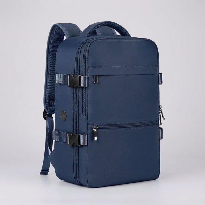 Multifunctionele waterbestendige reisrugzak voor handbagage, beschermt laptop tegen diefstal en regen.