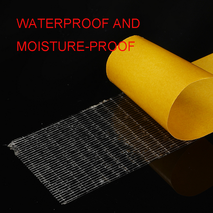 Dubbelzijdig zwaargewicht reparatietape, robuust, voor sterke hechting op tapijten en decoraties, waterbestendig, hoge kleefkracht.