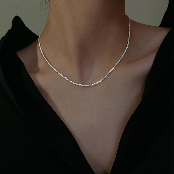 Dubbele halsketting van 925 zilver met stralend sterrenlichtontwerp voor een elegante look, ideaal voor elke gelegenheid.