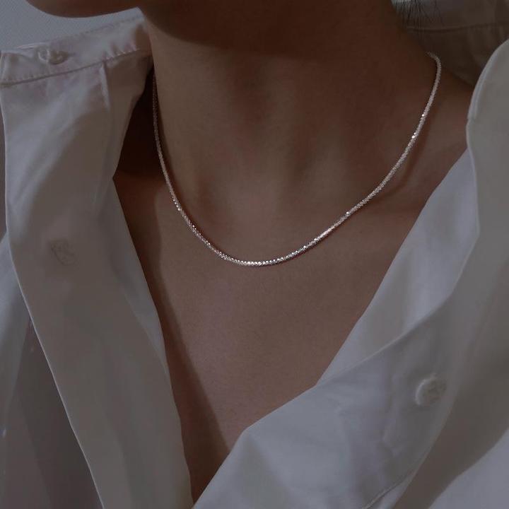 Dubbele halsketting van 925 zilver met stralend sterrenlichtontwerp voor een elegante look, ideaal voor elke gelegenheid.