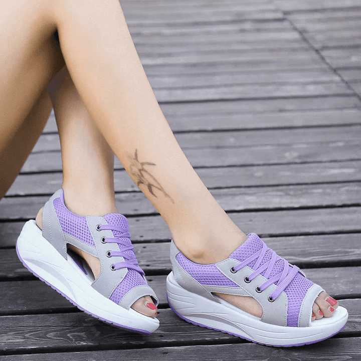 Comfortabele dames sandalen met vetersluiting