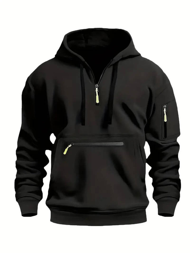 Heren Comfortabele Hoodie met Halve Rits