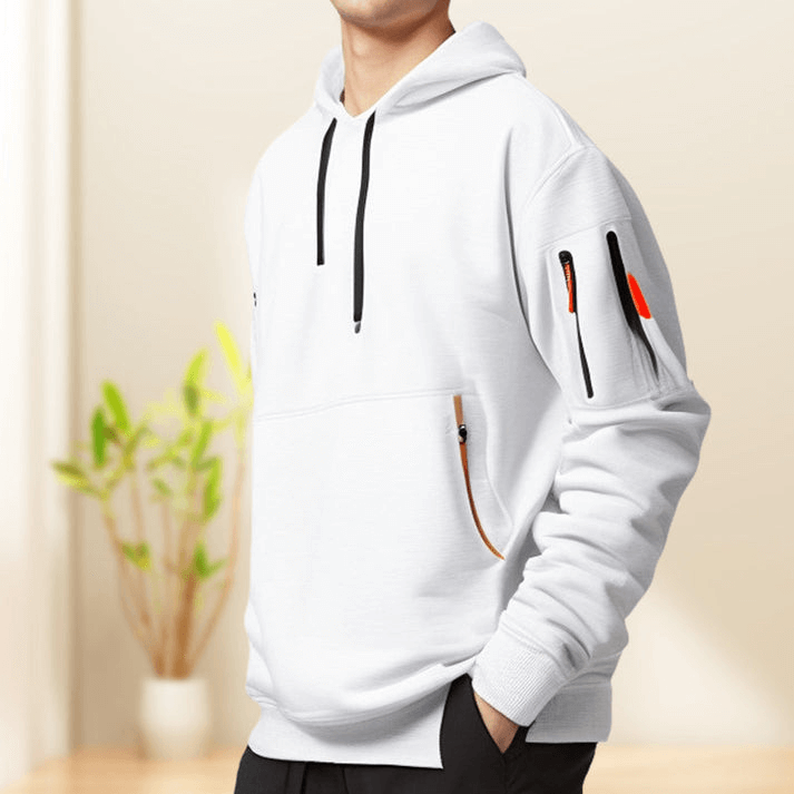 Heren Hoodie met Halve Rits