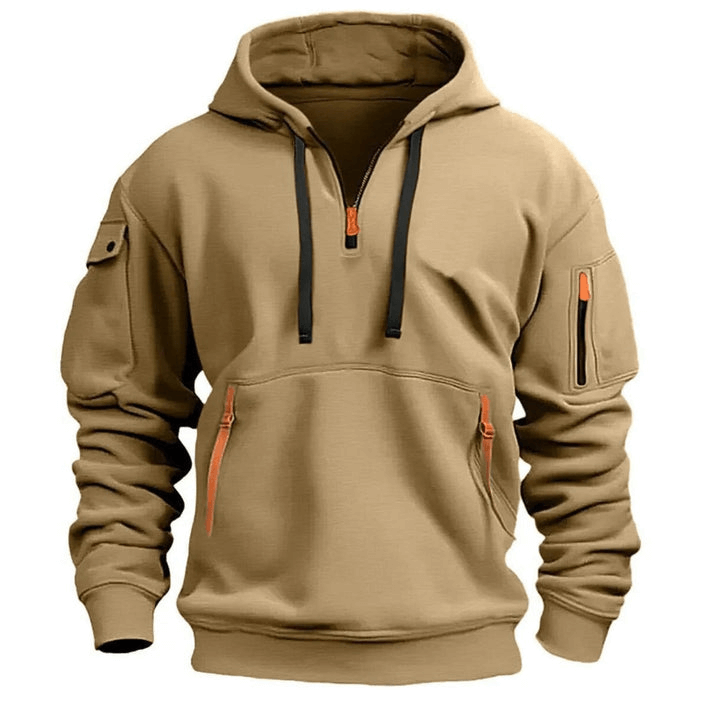 Heren Hoodie met Halve Rits