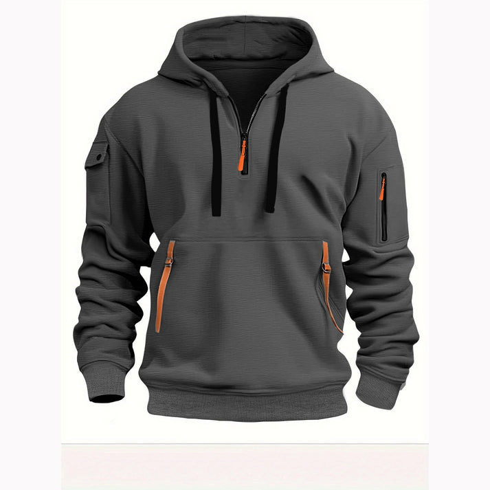 Heren Hoodie met Halve Rits