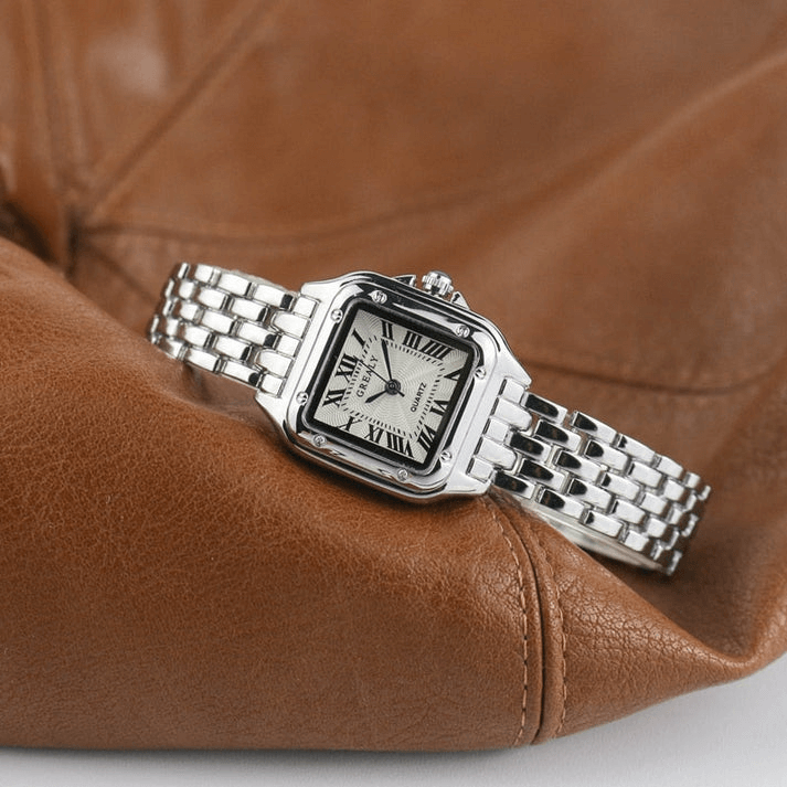 Dames Vierkante Horloge met Stalen Band