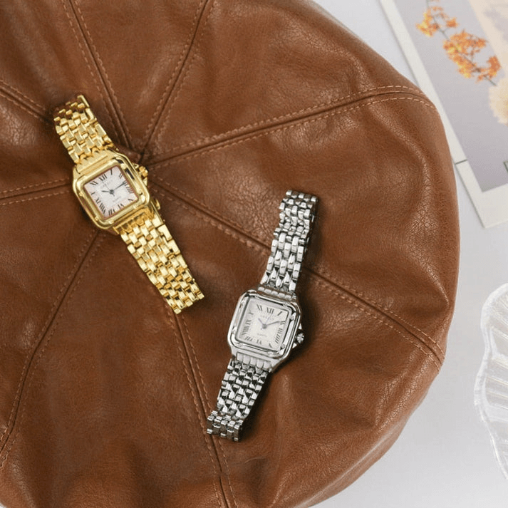 Dames Vierkante Horloge met Stalen Band